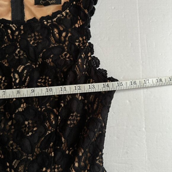 City Studio Nude Dress Black Lace Overlay Sleeveless Formal Dress Juniors Size 5 - Picture 9 of 11